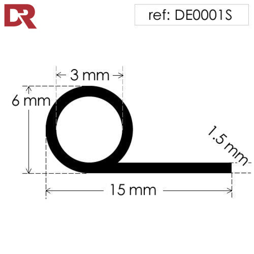 Grey silicone rubber P section DE0001S