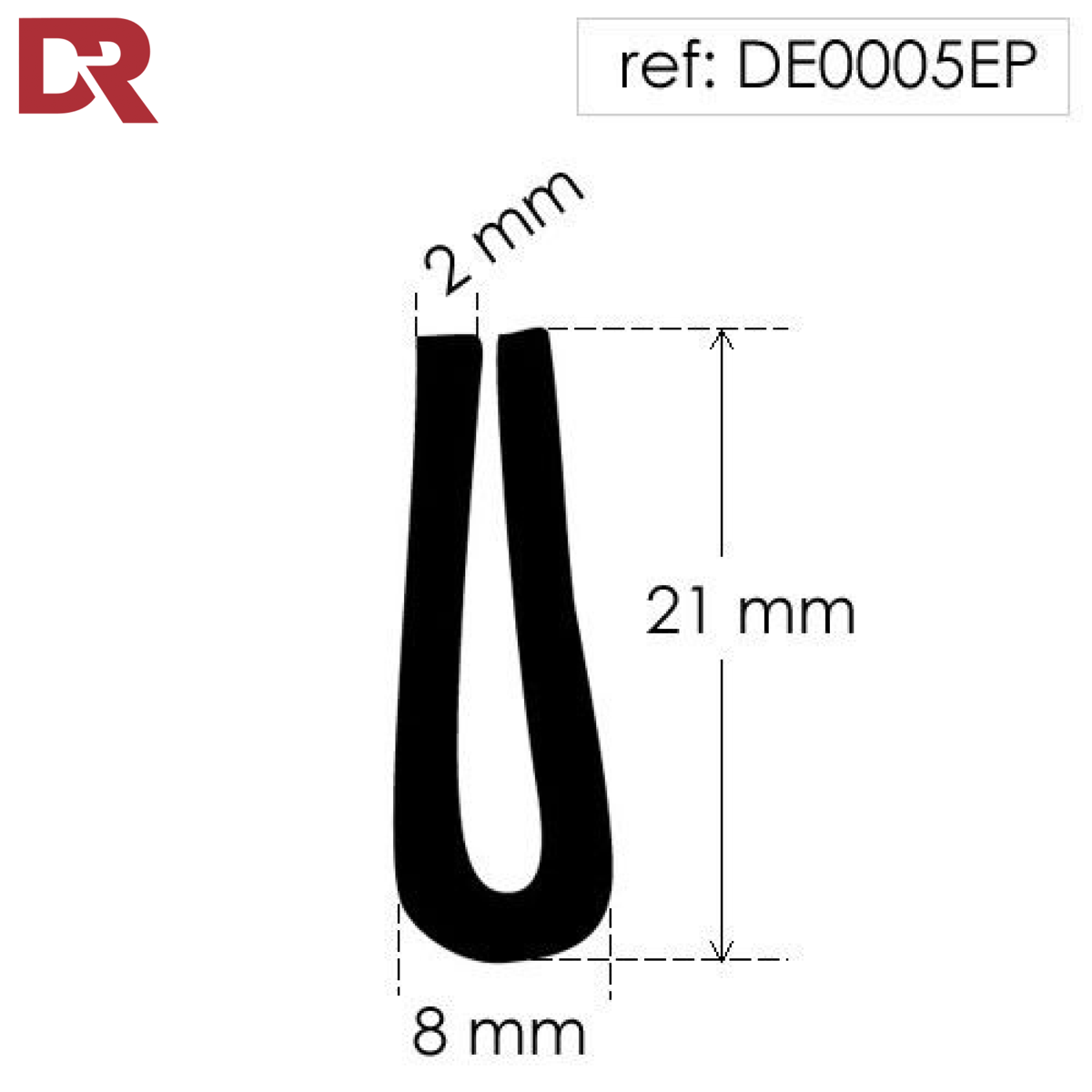 Rubber U Channel Seal DE0005EP