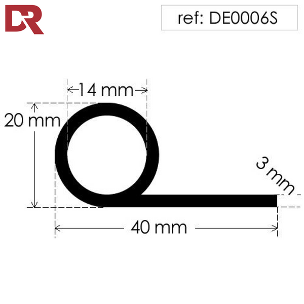 Grey silicone rubber P section DE0006S