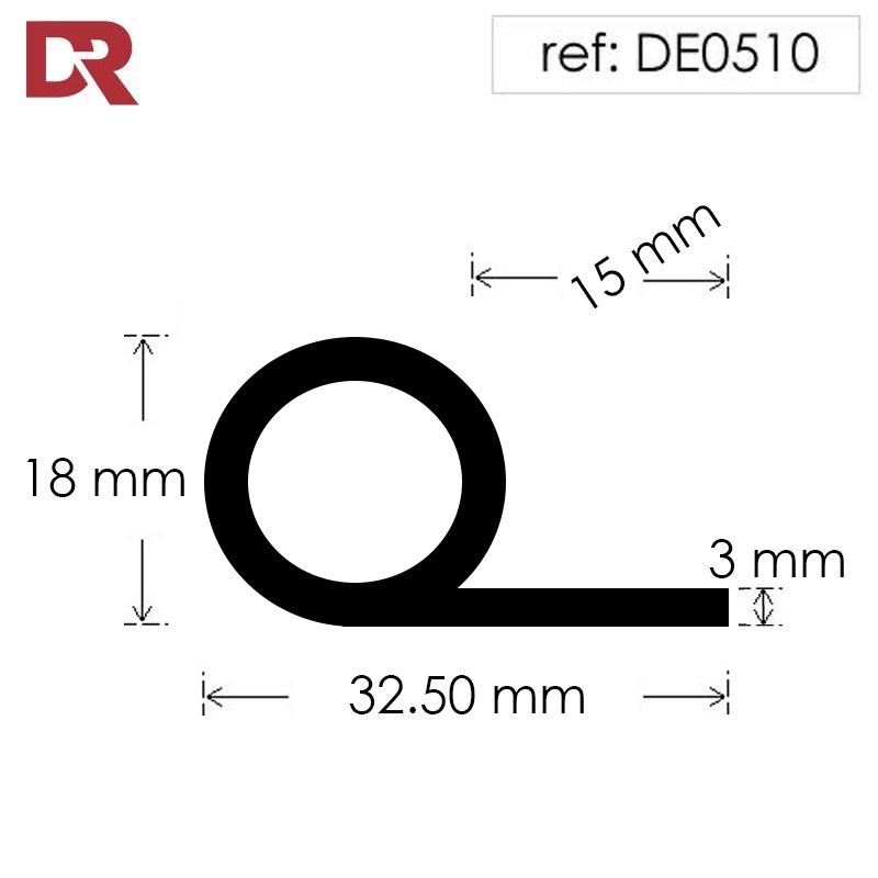 Rubber P Section Hollow Piping DE0510EP