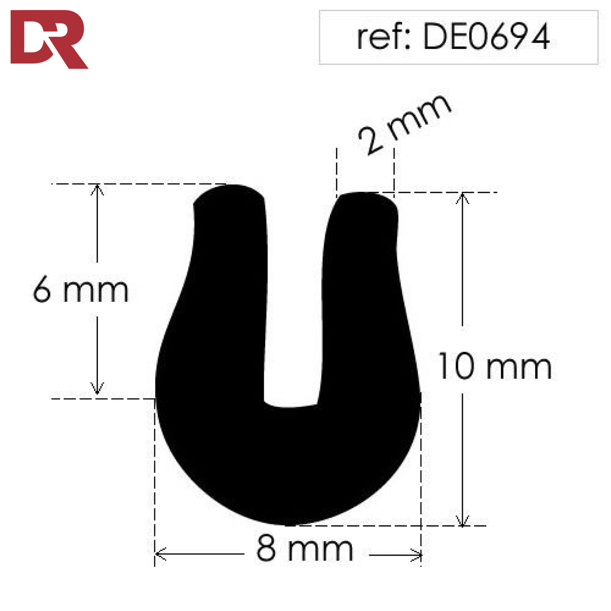 Rubber U Channel Seal DE0694