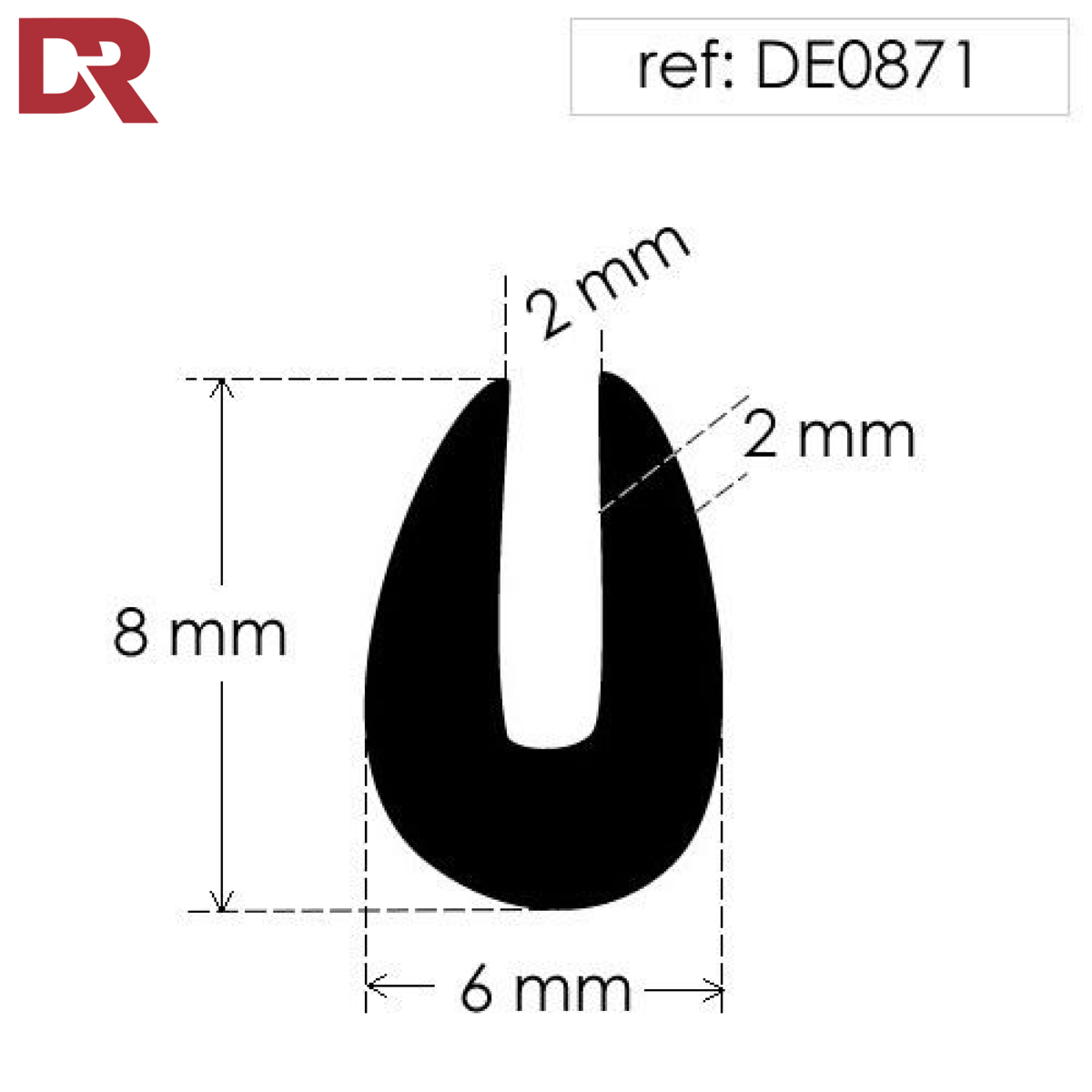 Rubber U Channel Seal DE0871