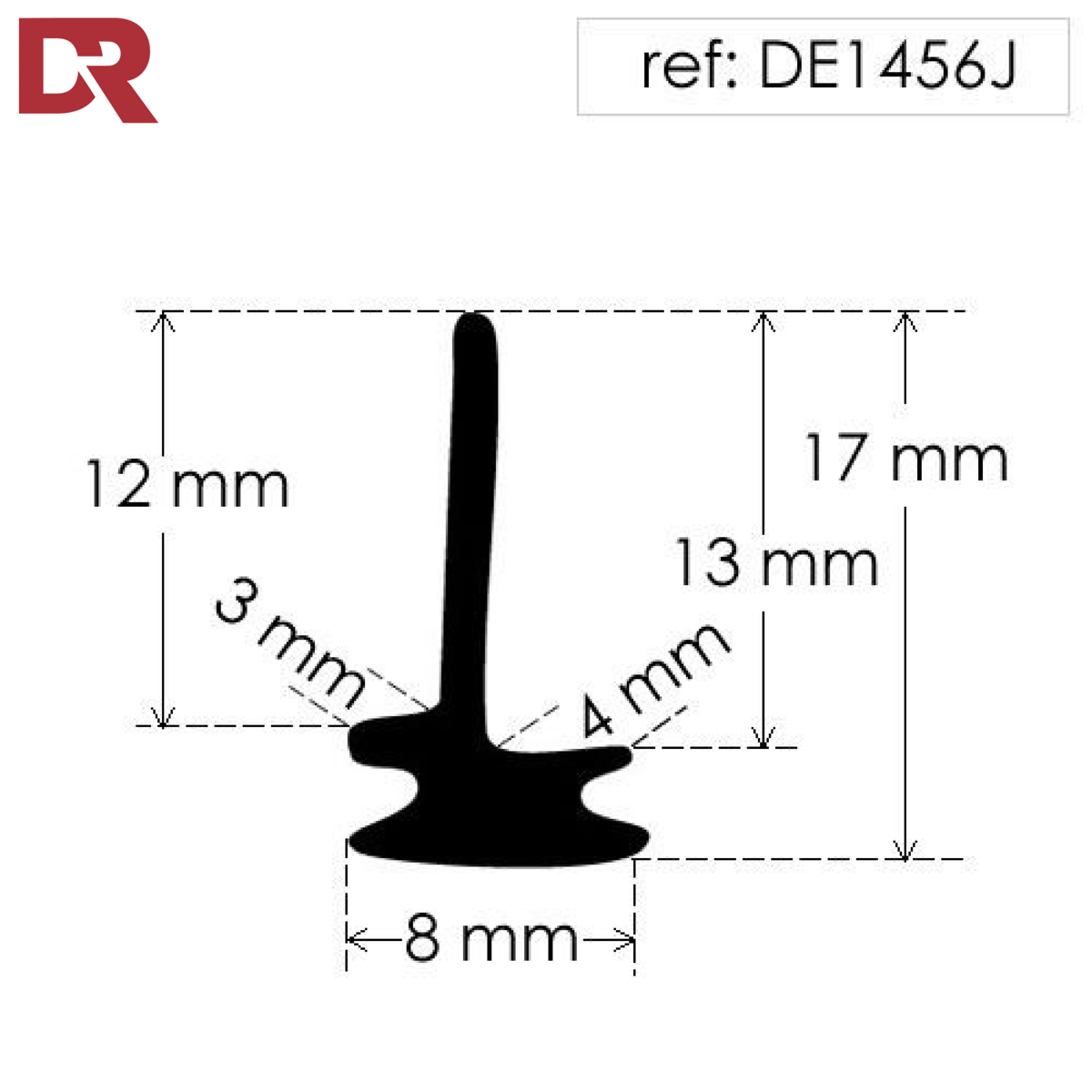 Rubber T Section DE1456J