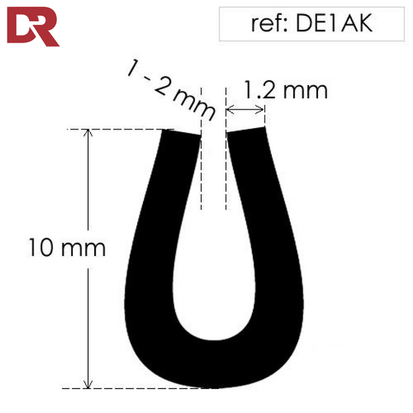 Rubber U Channel Extrusion DE1AK