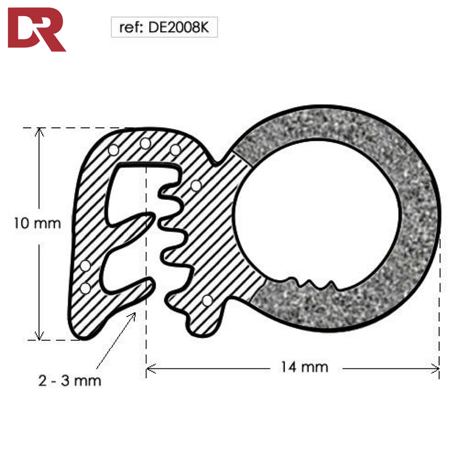 Flexible self grip rubber seal extrusion