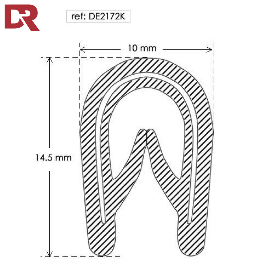 Flexible self grip rubber seal extrusion DE2172K