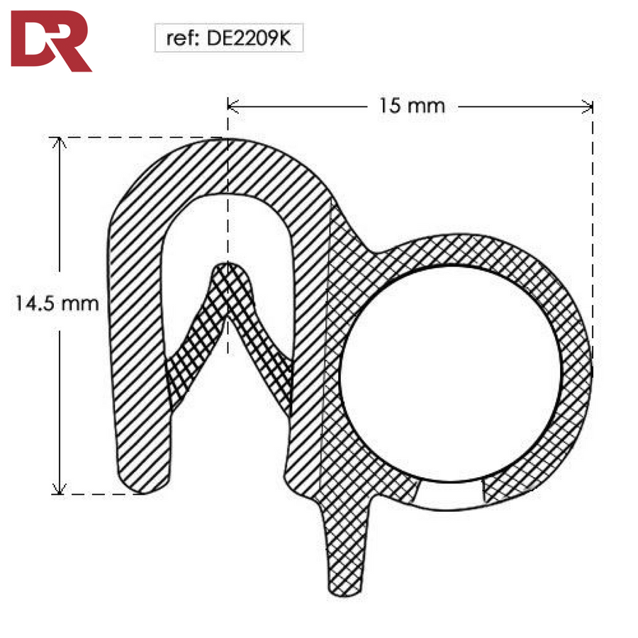 Flexible self grip rubber seal extrusion