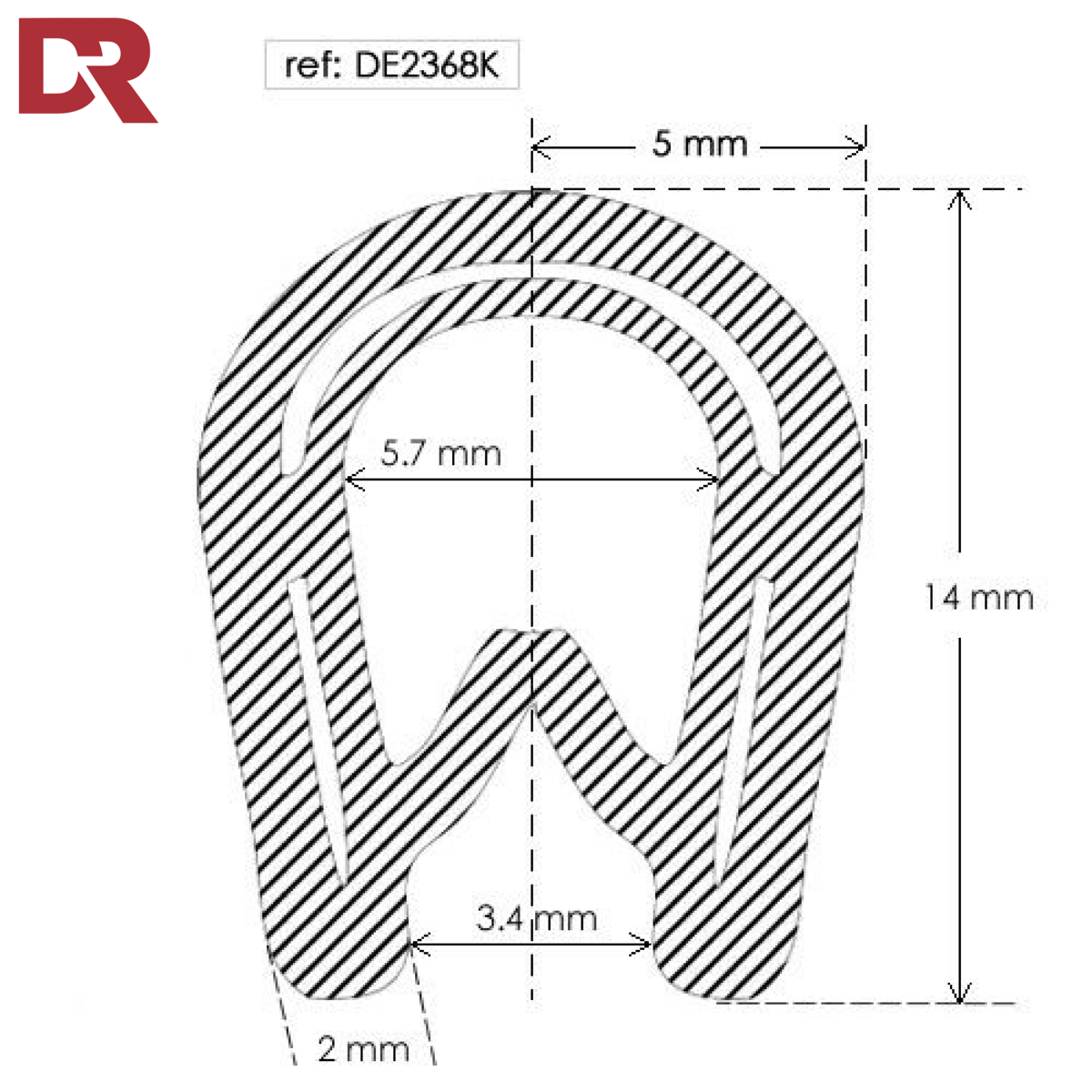 Flexible self grip seal extrusion DE2368K