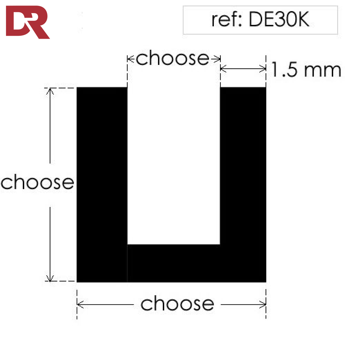 SQUARE U CHANNEL EXTRUSION DE30