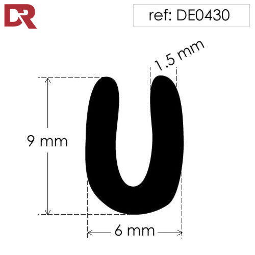 Rubber U Channel Seal DE0430