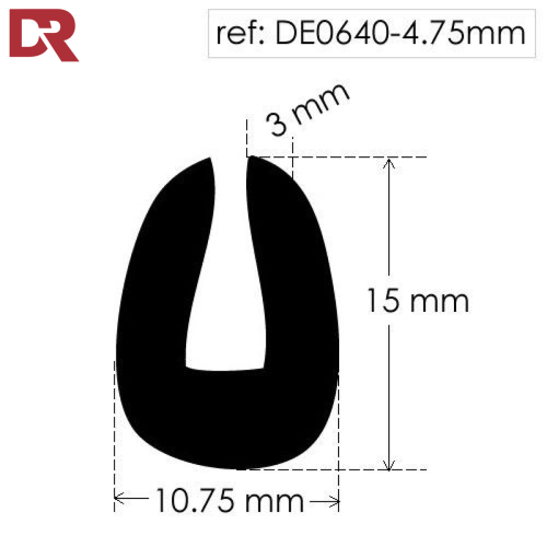 Rubber U Channel Seal DE0640-4_75