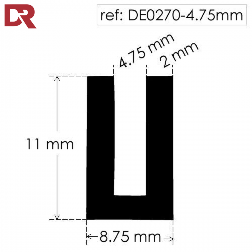 Rubber U Channel Seal DE0270-4_75