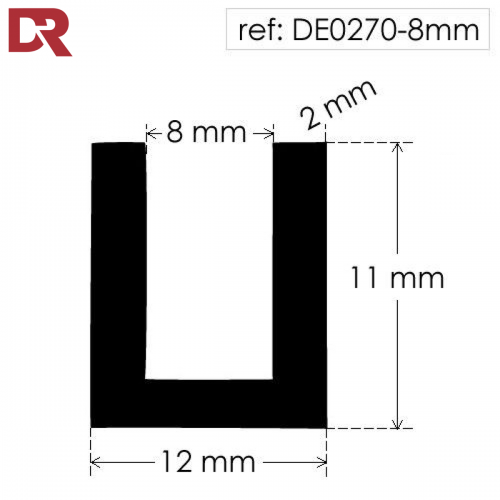 Rubber U Channel Seal DE0270-8