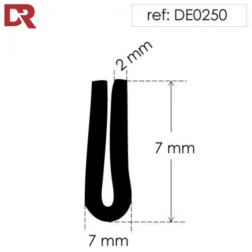 Rubber U Channel Seal DE0250