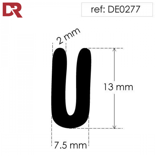 Rubber U Channel Seal DE0277N