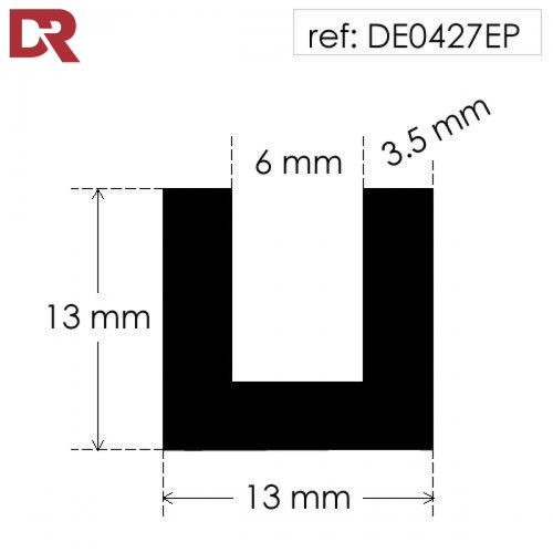 Rubber U Channel Seal DE0427