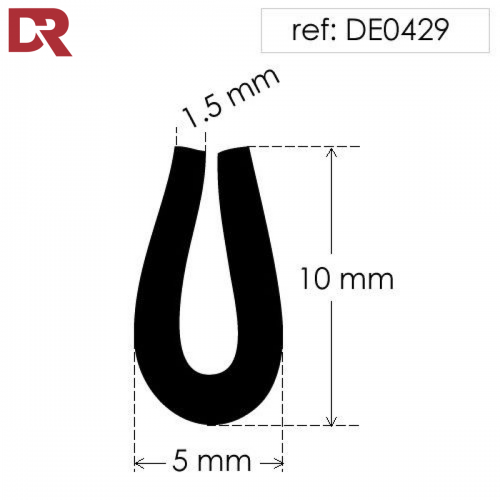 Rubber U Channel Seal DE0429N