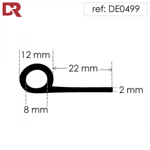Rubber P Seal Hollow Piping Section DE0499