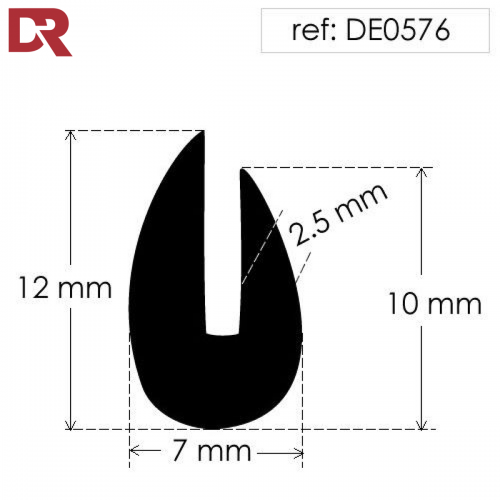 Rubber U Channel Seal DE0576