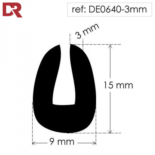 Rubber U Channel Seal DE0640-3