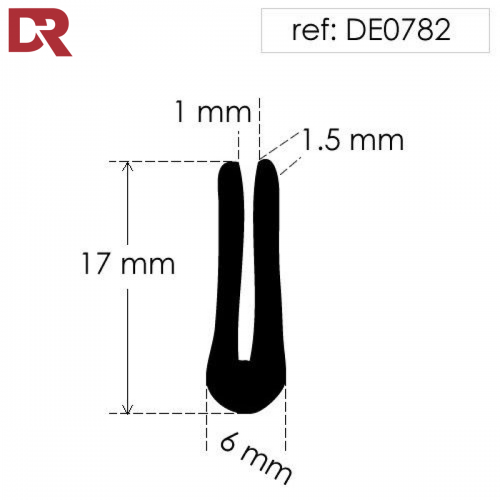 Rubber U Channel Seal DE0782