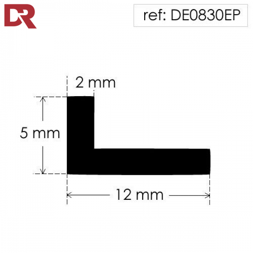 Rubber angle section DE0830EP
