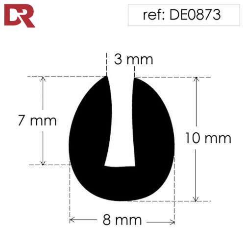 Rubber U Channel Seal DE0873