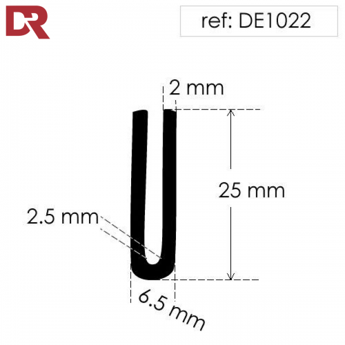 Rubber U Channel Seal DE1022