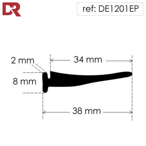 Rubber T Section DE1201EP