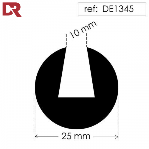 Round Rubber U Channel with Slot Seal DE1345