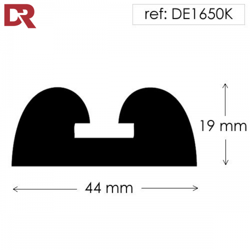 Double D shape solid rubber fender with metal insert