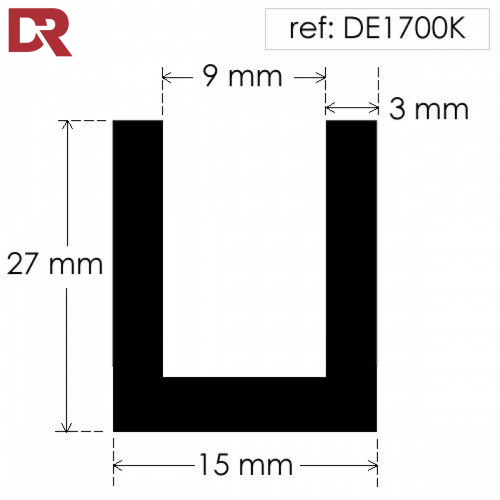 Rubber U Channel Seal DE1700K