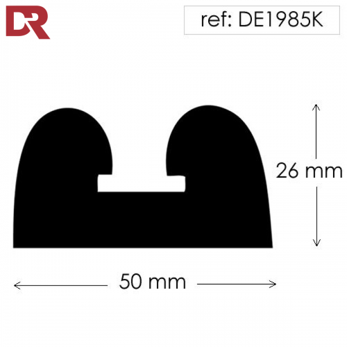 Solid rubber double D shape fender